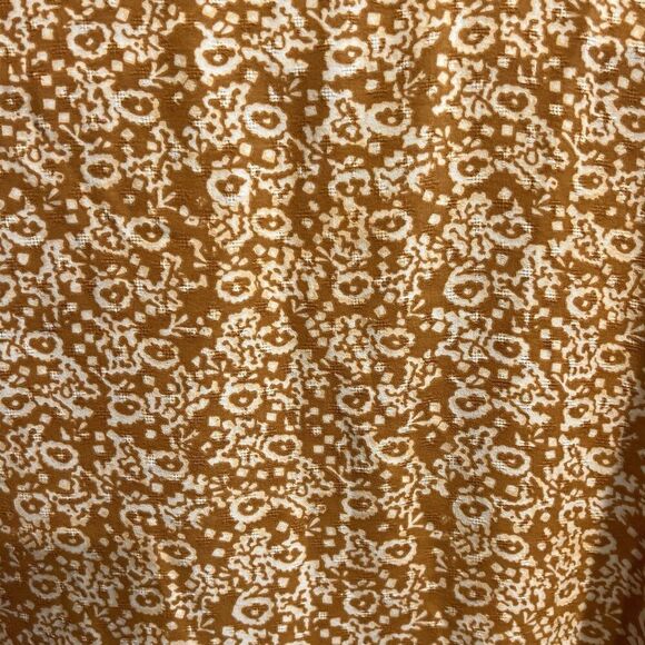 Wonderly Orange Geometric Top XXL Short Sleeve Blouse V Neck Boho Peasant Tie - Picture 2 of 9